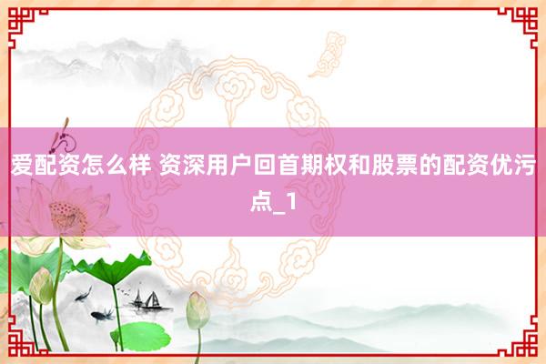 爱配资怎么样 资深用户回首期权和股票的配资优污点_1
